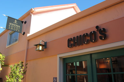 Image of the Chicos Storefront and Sign in Sonoma