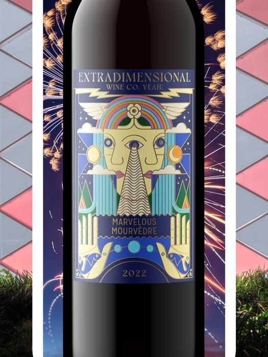 Extradimensional Winery dark wine bottle photo
